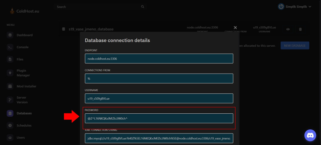 ytvoření MySQL Databáze - Zobrazení Hesla Pro MYSQL