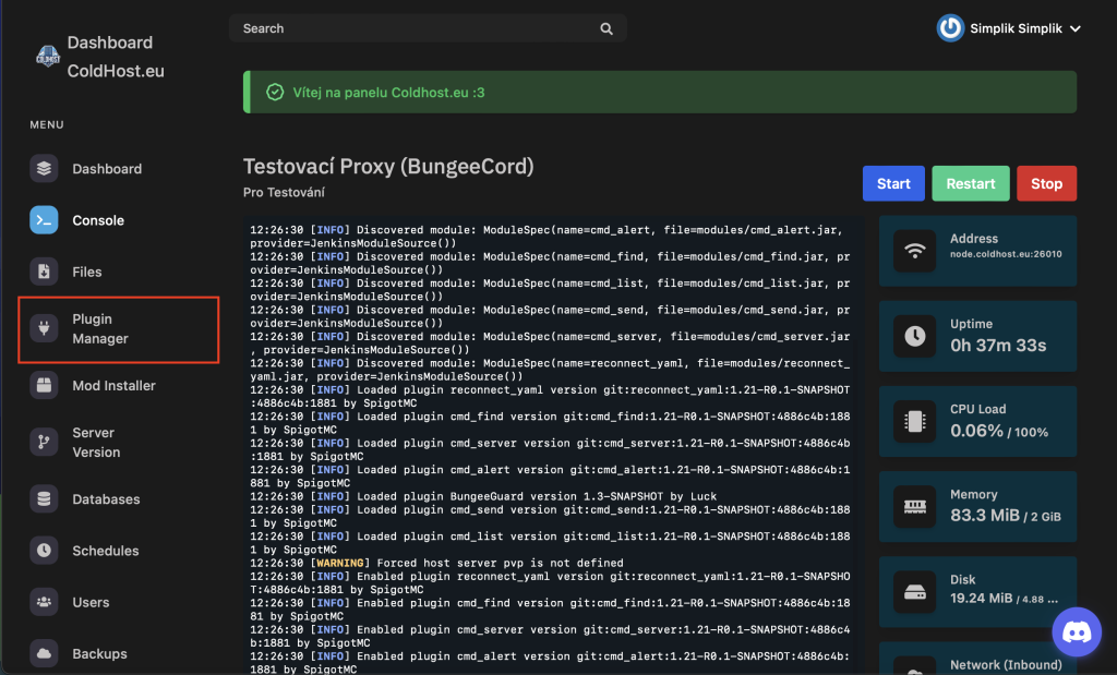 Jak EFEKTIVNĚ Zabezpečit BungeeCord - Kliknutí Na PluginManager