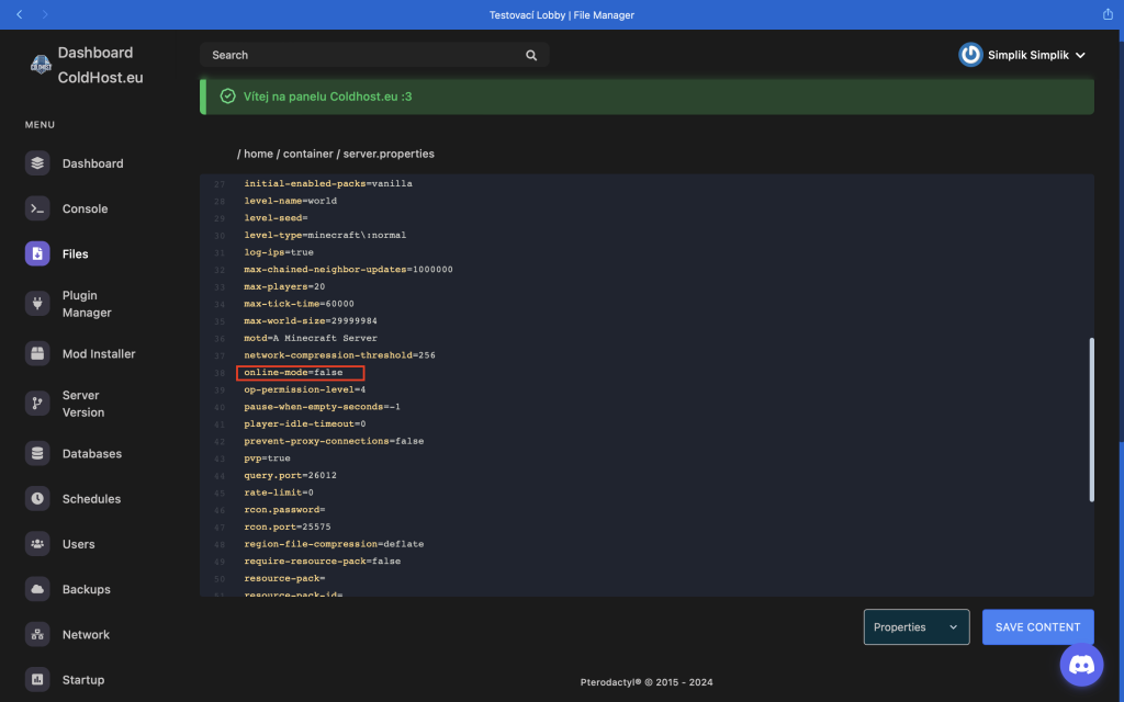 Jak ÚSPĚŠNĚ Nastavit BungeeCord - Přepsání Hodnoty online-mode na false